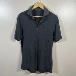 Lululemon Short Sleeve Polo Shirt Mens Size XL? Gray Golf Work Office Travel